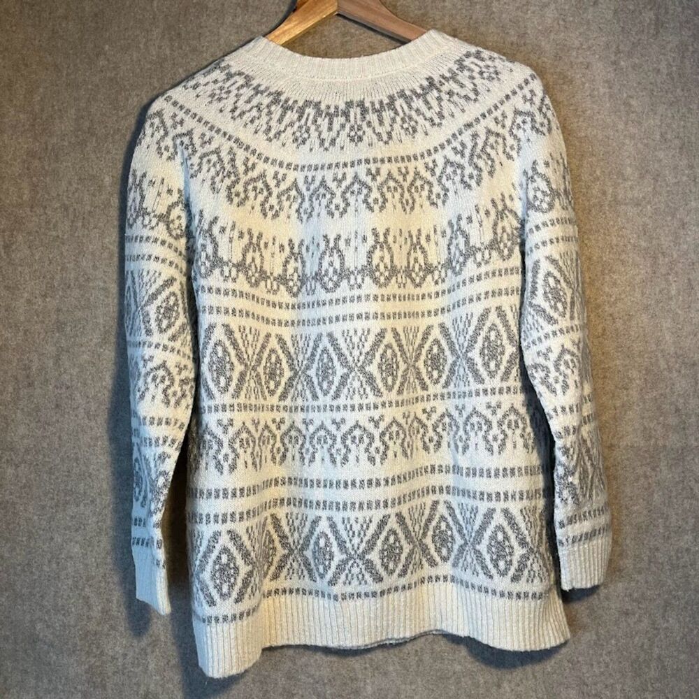J. Jill‎ Women's White Fair Isle Nordic Pull Over Sweater Size Small - Picture 7 of 7